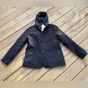 Calvin Klein Jeans MENS XL JACKET Cotton Hooded BLACK Zip & Button Closure